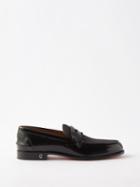 Christian Louboutin - No Penny Patent-leather Loafers - Mens - Black