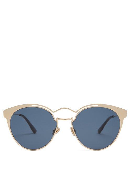 Matchesfashion.com Dior Eyewear - Nebula Cat Eye Metal Sunglasses - Womens - Rose Gold