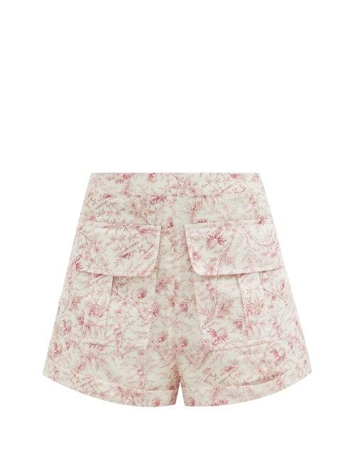 Matchesfashion.com Sir - Caprice Floral-print Cotton Shorts - Womens - White Print