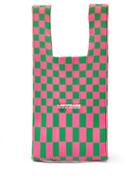 Matchesfashion.com Lastframe - Ichimatsu-check Knitted Tote Bag - Womens - Green Multi