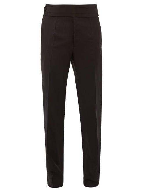 Matchesfashion.com Dolce & Gabbana - Detachable Cummerbund Virgin Wool Blend Trousers - Mens - Black