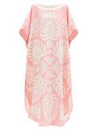 Matchesfashion.com Hester Bly - The Taula Butterfly-print Silk Tunic Dress - Womens - Pink