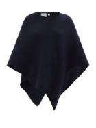 Allude - Asymmetric Ribbed-knit Cashmere Poncho - Womens - Navy