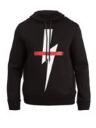 Neil Barrett Crossed-out Bolt Graphic Hooded Sweater