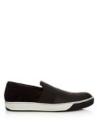 Lanvin Slip-on Leather And Suede Trainers