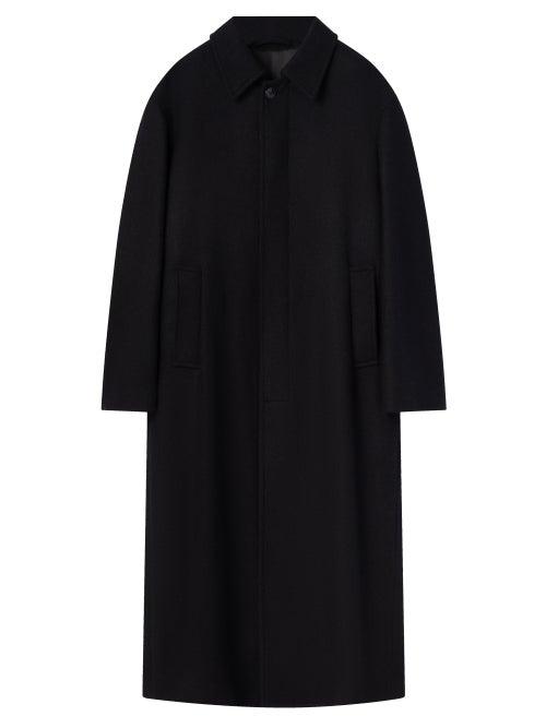 Lemaire - Single-breasted Twill Overcoat - Mens - Black