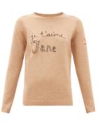 Matchesfashion.com Bella Freud - Je T'aime Jane Wool Blend Sweater - Womens - Camel