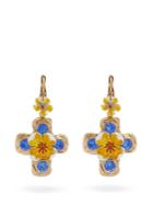 Dolce & Gabbana Flower And Crystal-embellished Cross Earrings