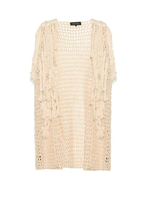 Tabula Rasa Idris Fringed Knit Cover-up