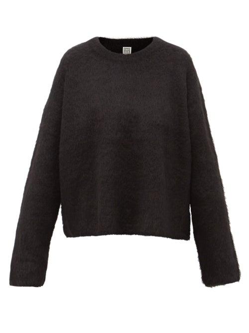 Totme - Round-neck Alpaca-blend Sweater - Womens - Black