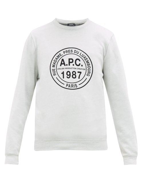 Matchesfashion.com A.p.c. - 1987 Logo Print Cotton Sweatshirt - Mens - White