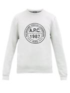 Matchesfashion.com A.p.c. - 1987 Logo Print Cotton Sweatshirt - Mens - White