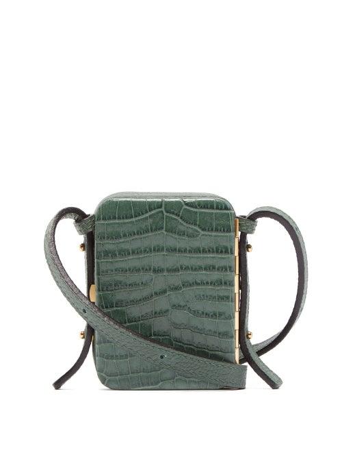 Matchesfashion.com Lutz Morris - Norman Contrast Panel Leather Cross Body Bag - Womens - Green