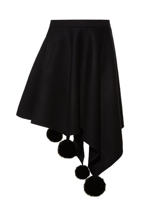 Marni Asymmetric Pompom Skirt