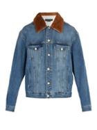 Matchesfashion.com Alexander Mcqueen - Shearling Denim Jacket - Mens - Denim