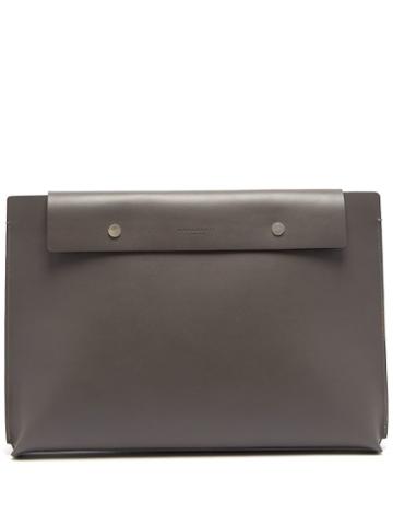 Matchesfashion.com Nosakhari - Addison Leather Business Pouch - Mens - Grey
