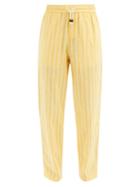 Matchesfashion.com Smr Days - Striped Cotton Trousers - Mens - Yellow