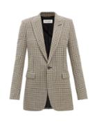 Saint Laurent - Single-breasted Checked Wool-blend Tweed Jacket - Womens - Beige Multi