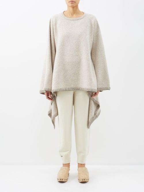 Lauren Manoogian - Blanket-stitched Alpaca-blend Sweater - Womens - Light Beige