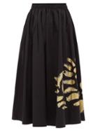 Matchesfashion.com Toogood - The Bellringer Hand-painted Cotton Skirt - Womens - Black