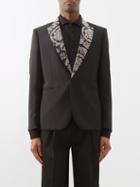 Versace - Stud-lapel Mohair-blend Blazer - Mens - Black