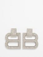 Balenciaga - Hourglass Xl Drop Earrings - Womens - Silver