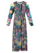 Ladies Rtw Saint Laurent - Floral-print Crepe Midi Dress - Womens - Multi
