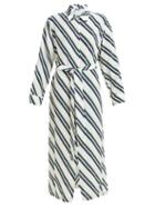Matchesfashion.com Asceno - Striped Silk Crepe Shirtdress - Womens - Ivory Stripe