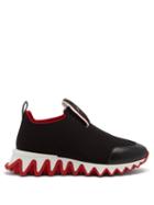 Matchesfashion.com Christian Louboutin - Tiketa Leather-trim Neoprene Runner Trainers - Womens - Black
