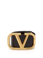 Matchesfashion.com Valentino - Go Logo Buckle Leather Belt - Womens - Black