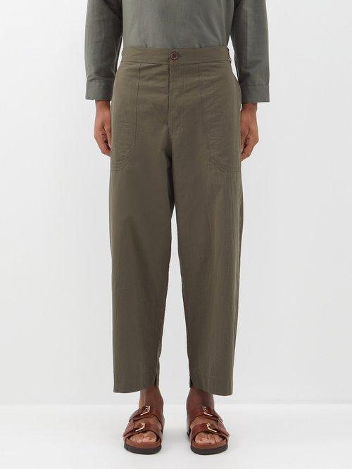 Maran - El Pepe Cotton-canvas Straight-leg Trousers - Mens - Green