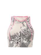 Matchesfashion.com Adidas By Stella Mccartney - Truepurpose Recycled Fibre-blend Cropped Top - Womens - Pink Multi