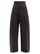 Matchesfashion.com Bottega Veneta - Wide-leg Twill Trousers - Mens - Dark Brown