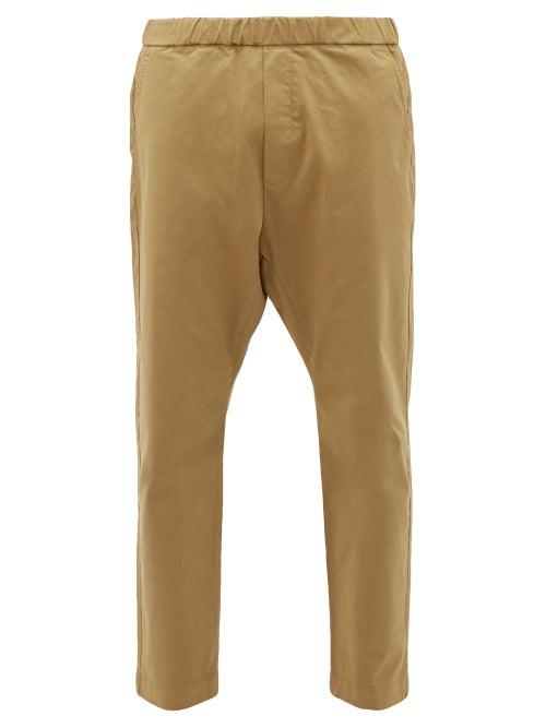 Matchesfashion.com Barena Venezia - Arenga Dropped Seat Cotton Blend Twill Chinos - Mens - Khaki