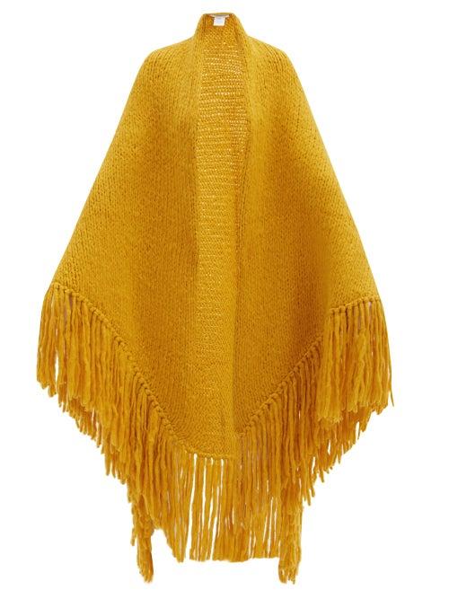 Matchesfashion.com Gabriela Hearst - Lauren Fringed Cashmere Wrap - Womens - Yellow