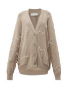 Matchesfashion.com Marques'almeida - Ostritch Feather Spray Cotton Cardigan - Womens - Beige