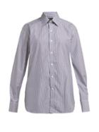 Matchesfashion.com Emma Willis - Silvano Bengal Stripe Cotton Shirt - Womens - Navy White