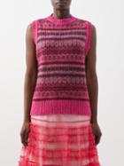 Molly Goddard - Lennon Fair Isle-knit Tank - Womens - Pink Multi