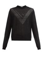 Matchesfashion.com Jil Sander - Geometrical-chevron Wool Sweater - Mens - Black