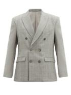 Matchesfashion.com Wardrobe. Nyc - Release 01 Checked Wool Double-breasted Blazer - Womens - Grey