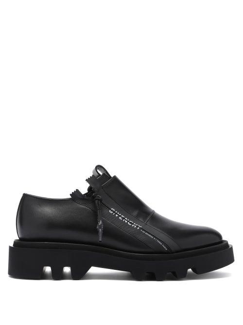 Matchesfashion.com Givenchy - Zipped Leather Derby Shoes - Mens - Black