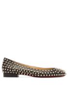Matchesfashion.com Christian Louboutin - Babaspikes Silver Spike Leather Pumps - Womens - Black Silver