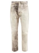 Matchesfashion.com Our Legacy - Vintage-print Straight-leg Jeans - Mens - Grey