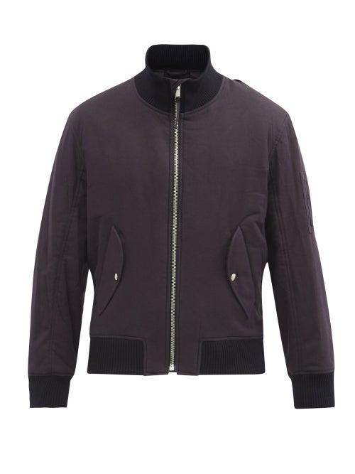 Matchesfashion.com Helmut Lang - Crossover-strap Brushed-cotton Bomber Jacket - Mens - Black