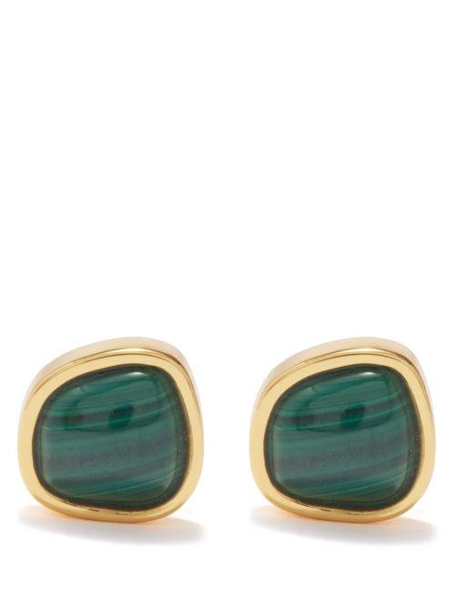 Lizzie Fortunato - Bay Malachite & Gold-plated Stud Earrings - Womens - Green