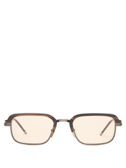 Matchesfashion.com Jacques Marie Mage - Comanche Matte-acetate And Titanium Sunglasses - Mens - Bronze