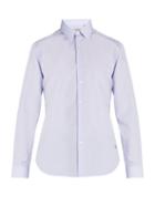 Matchesfashion.com Burberry - Logo Embroidered Cotton Poplin Shirt - Mens - Blue