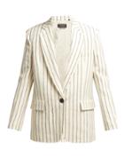 Matchesfashion.com Isabel Marant - Elder Stripe Wool Blend Boating Jacket - Womens - Ivory