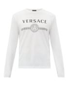Matchesfashion.com Versace - Classic Logo Print Cotton T Shirt - Mens - White