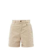 Bogner - Polly Striped Cotton-blend Golf Shorts - Womens - Beige Stripe